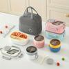 3pcs Portable Lunch Set Including Insulated Bag Bento Box & Breakfast Cup Travel Tableware Containers Meal Snack Food Containers