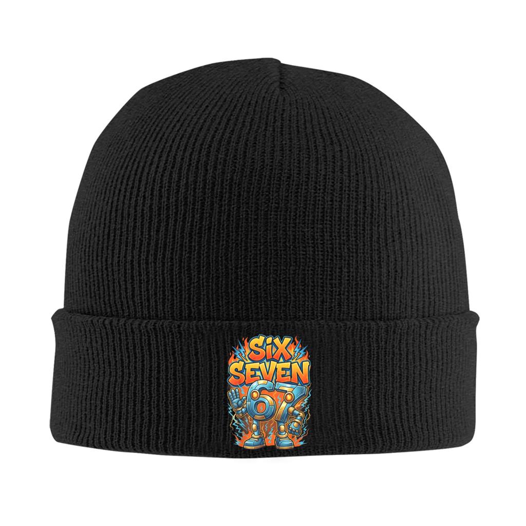 67 Six Seven Meme 67 Funny Brainrot Gaming Bonnet Hats Beanie Hats Design Skullies Beanies Trendy Female Male Gym Head Wrap Cap