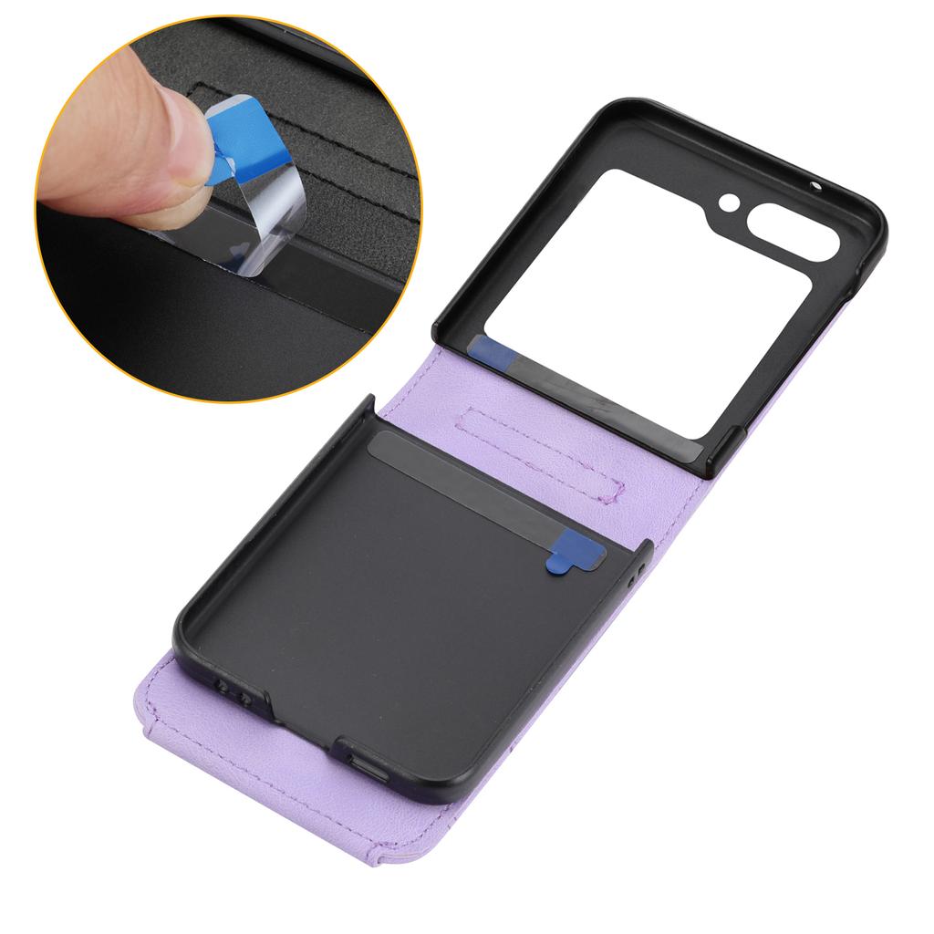 Etui skórzane na Samsung Galaxy Z Flip6 5G z wieloma przegródkami na karty, pokrowiec na telefon z paskiem na ramię