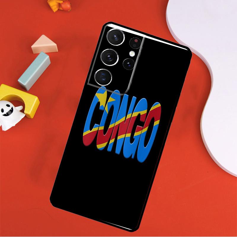 Democratic Republic of Congo Flag Phone Case For Samsung Galaxy S23 S22 S21 Ultra S20 FE Note 20 10 S8 S9 S10 Plus S10e Cover