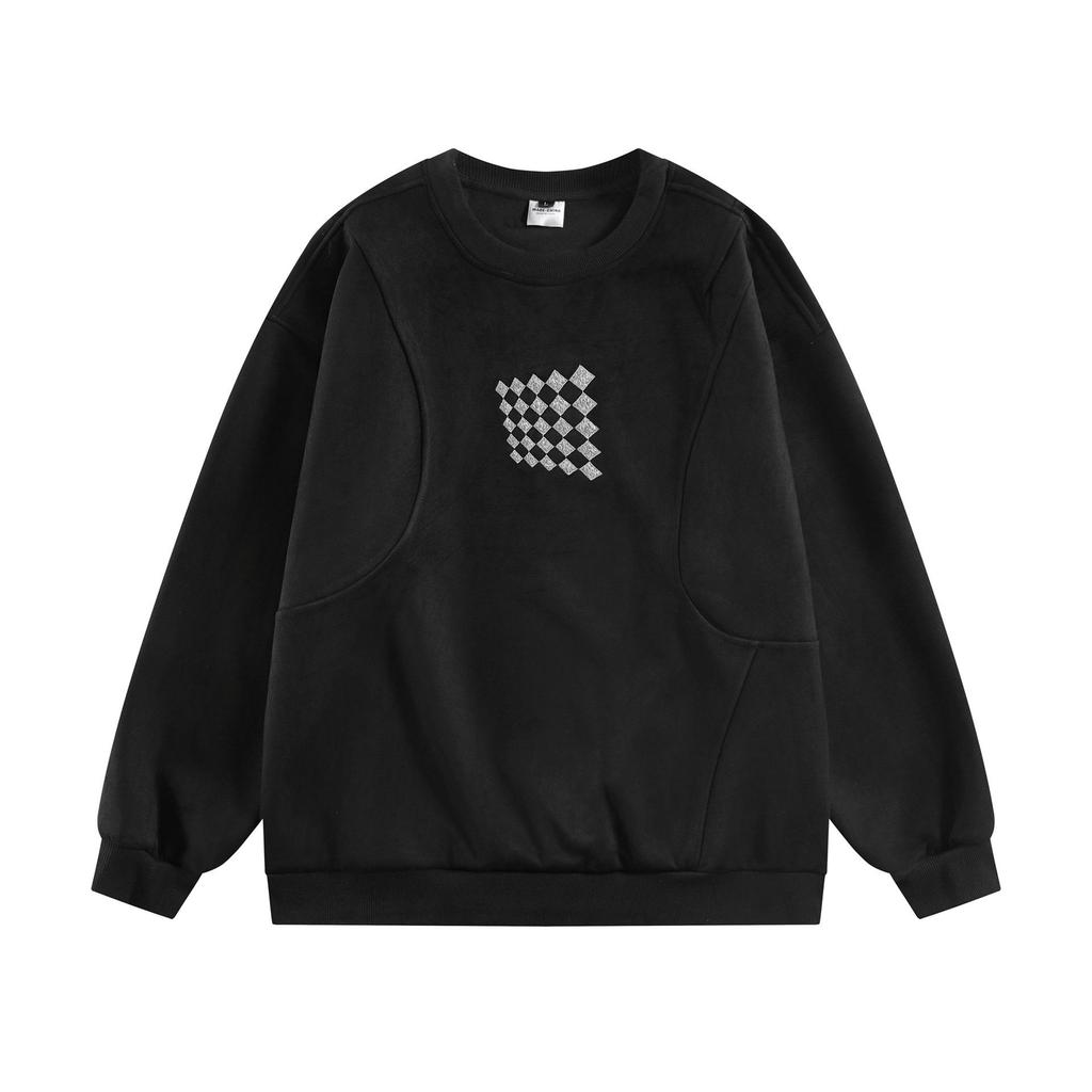 Unisex Retro Patchwork Air Layer Hoodie - Stylish & Trendy Design
