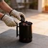 Modern Fire Starter Bucket For Charcoal Barbecue Outdoor Cooking With High Grade Powder Coated Material