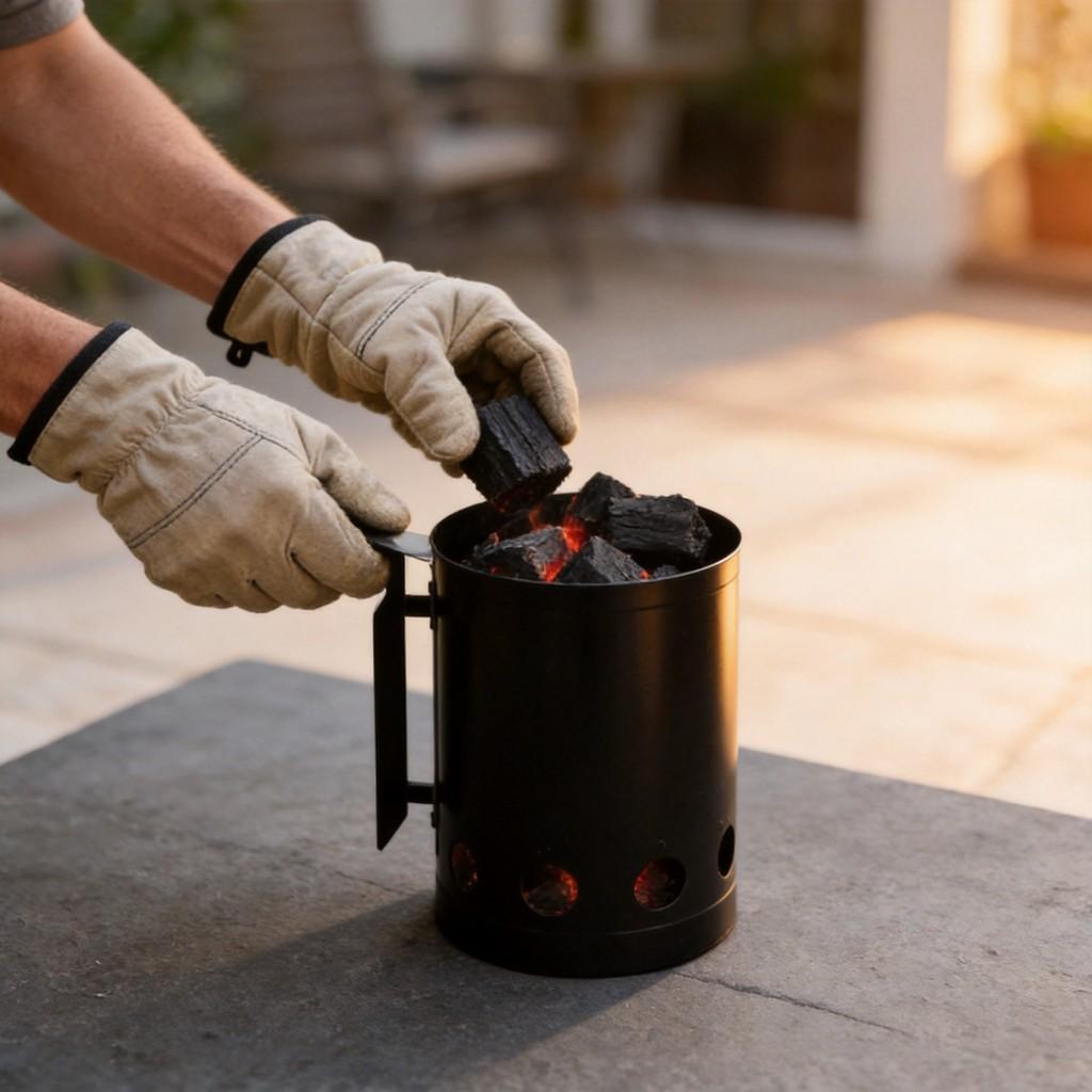 Modern Fire Starter Bucket For Charcoal Barbecue Outdoor Cooking With High Grade Powder Coated Material