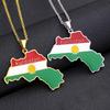 Map Necklace Kurdistan Pendant Necklaces Charm Jewelry Gifts Kurdish Ethnic Adjustable Accessories Hip Hop Necklace
