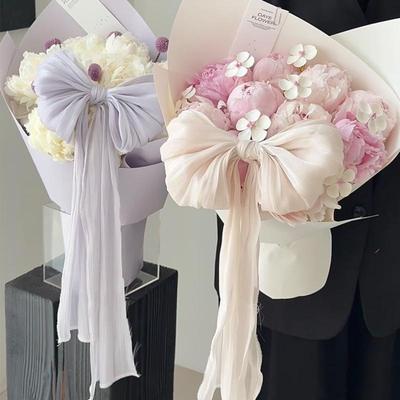 Französischer Perlglanz Schnee Satin Stoff Blumenstrauß DIY Schleifendekoration Florale Kunstmaterialien