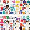 8/16sheets Cute Character Dress Up Puzzle Stickers Make a Face Decals DIY Stationery Fridge Suitcase Assemble Jigsaw Sticker Toy