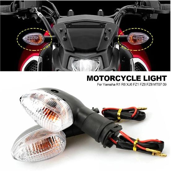 2PCS Motorcycle Turn Signal Light Indicator Lamp Compatible With YAMAHA YZF R1 R6 R125 R25 R3 FZ-6N XJ6 Front Back Blinker Blub Universal(Yellow)