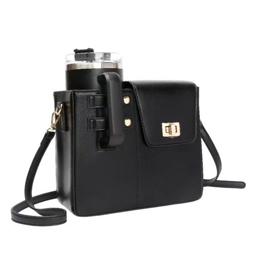 Cup Holder Shoulder Bag Water Bottle Holder Crossbody Bag with Adjustable Strap Cup Carrier Crossbody Purse for Outdoor Travel