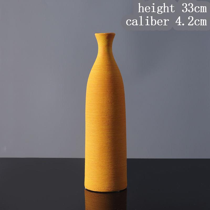High quality ceramic vase for home decoration, living room, bedroom, dining room, table top decoration, yellow, gray, black