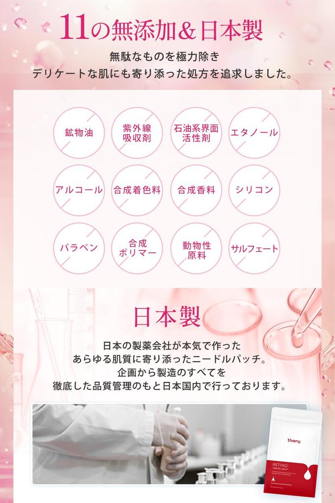 Retino Needle Patches with Hyaluronic 8 Patches Per for and Between the Made In Hyaluronic Unisex Thany. Acid, 4-Use Injection, Pack, Eyes, Mouth,