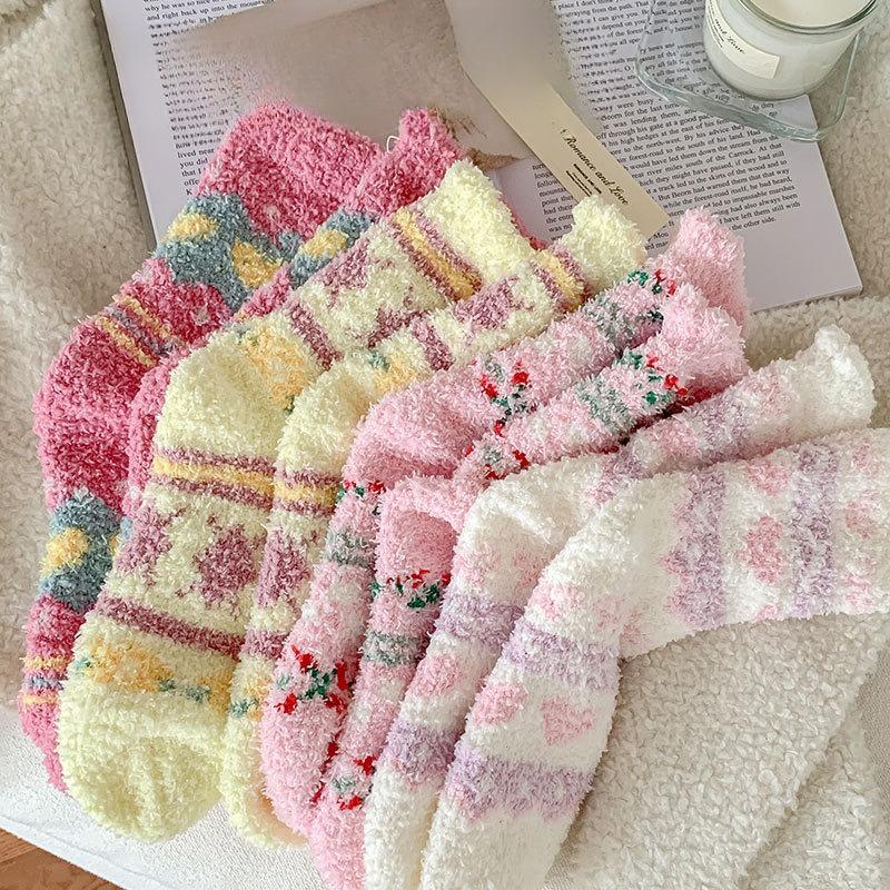 Thick Socks for Women In Autumn and Winter, Coral Fleece, Long Winter Socks, Plush Warmth, Home Fleece, Love for Sleeping, Floor Socks