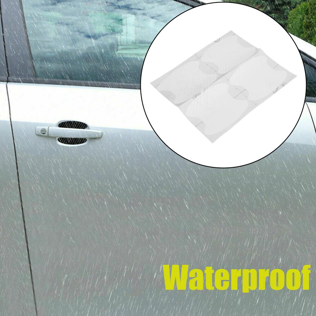 4pcs Door Handle Bowl Cover Trim Carbon or Anti Scratch Stickers for Car Truck (Black )