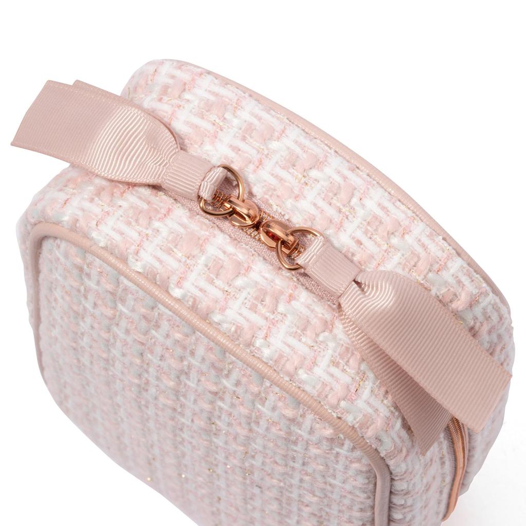 Francfranc Tweed Stand Pink Pouch,