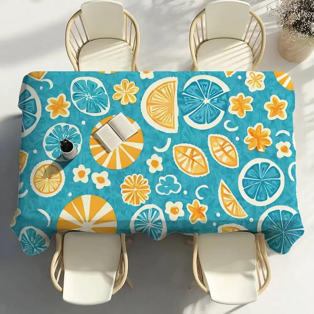 Tovaglia Limone Estiva Impermeabile Poliestere Coperta da Picnic Copritavolo da Campeggio Rettangolare Estetico Decorazione Tavolo da Cucina/Pranzo