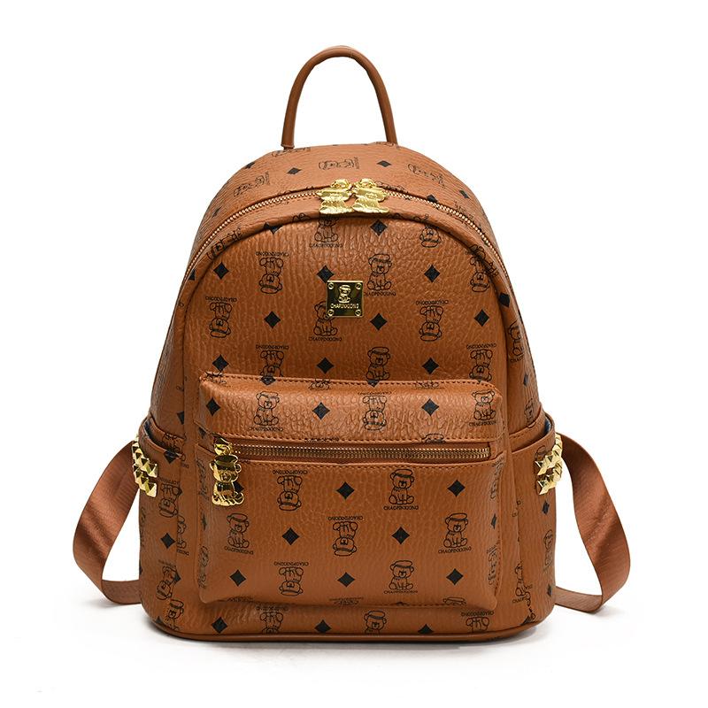 UR Cute Bear Backpack Large Capacity Women's Bag Versatile Trend Handbag Commuting Light Foreign Bag