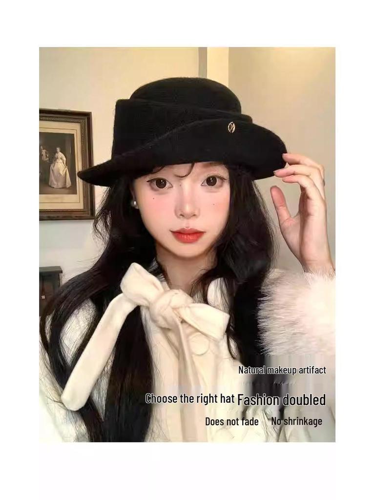 Korean-Style Rolled Brim Beret for Women - Elegant, Versatile Spring & Autumn Fashion Hat