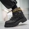 2024 Autumn Good Quality New Casual Men Shoes, Comfortable Man Sneakers ,Flat Anti Slip Shoes Fashionable Outdoor Black High Top