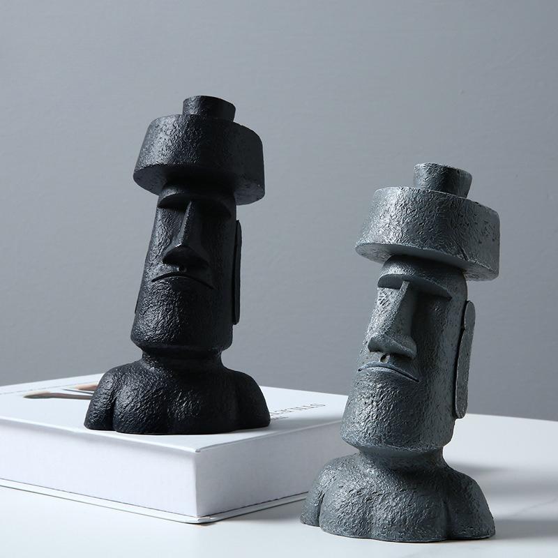 Reunion Island Stone Statue Figurines, TV Cabinet, Home Decoration, Living Room Creativity, Resin Handicrafts