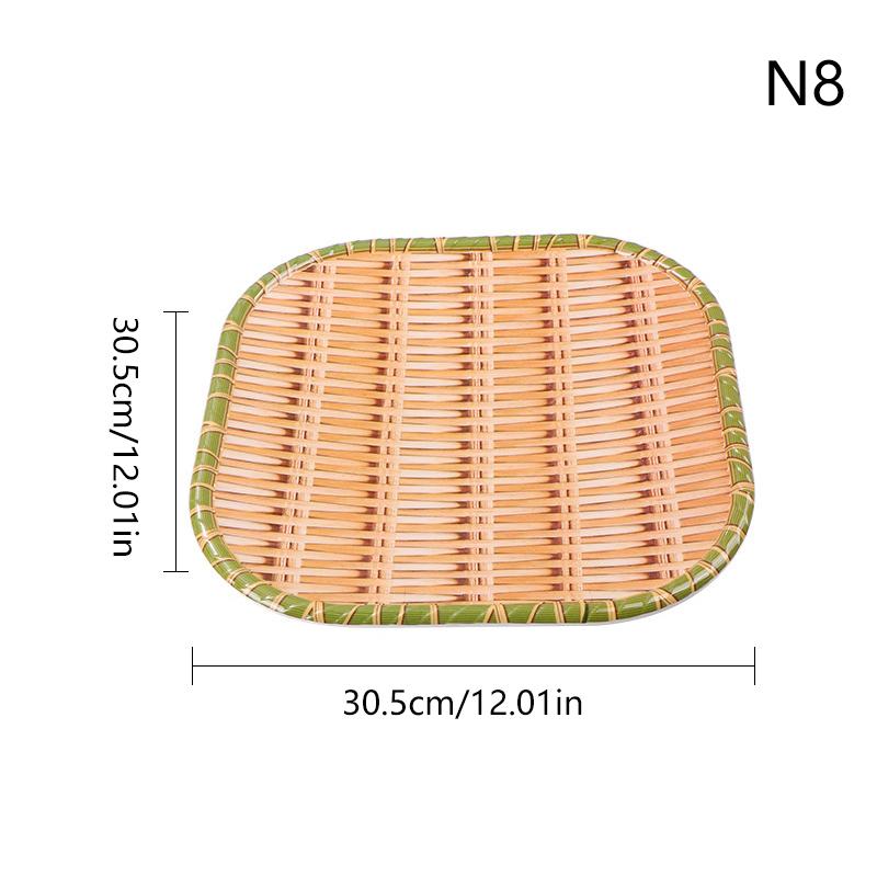 Bamboo Weaving Hot Pot Vegetable Plate Multiple Styles Melamine Barbecue Plate Green Serving Plate Restaurant