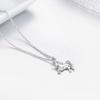 Cute Small 925 Sterling Silver Horse Charm Pendant Choker Necklace For Women Girls Fashion Jewelry Adjustable Cross Chain 45Cm