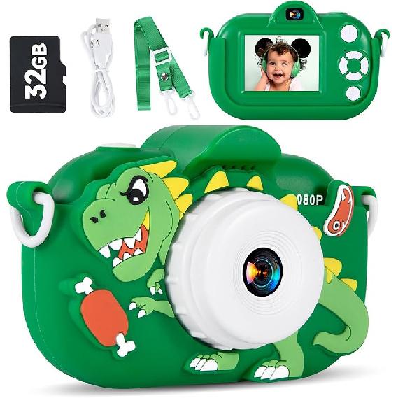 Kids Camera Digital Camera for Age 3-8, 1080P Toddler Camera for Kid with 32GB SD Card, Toddler Girls Toys Age 6-8, Christmas Birthday Gifts for
