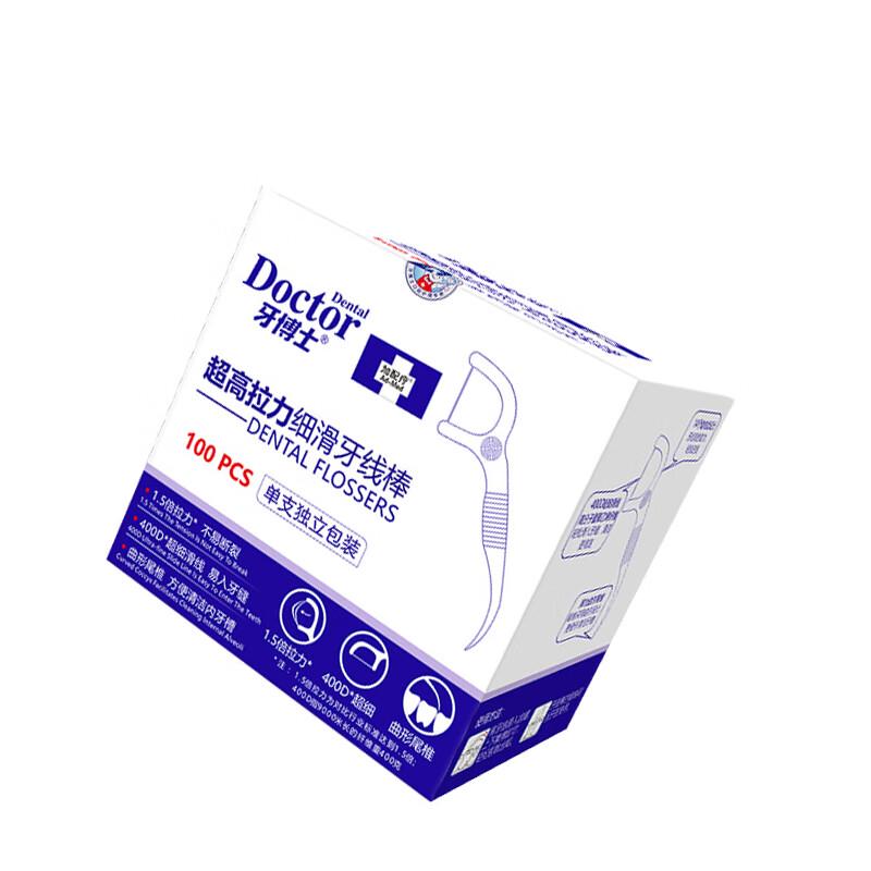 Dr. Ya Ultra-Strong Individually Wrapped Dental Floss Picks, 100 Count