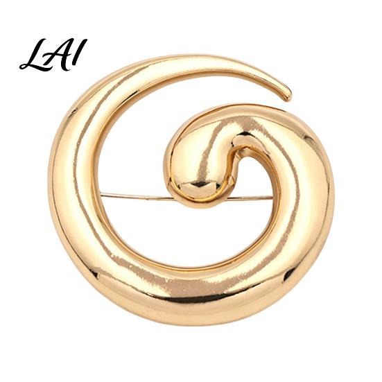 Spiral Design Brooch Minimalist Geometric Pin Art Badge for Men Women Decorative Alloy Pin Coats Suits Sweaters Scarves Clothing Decoration