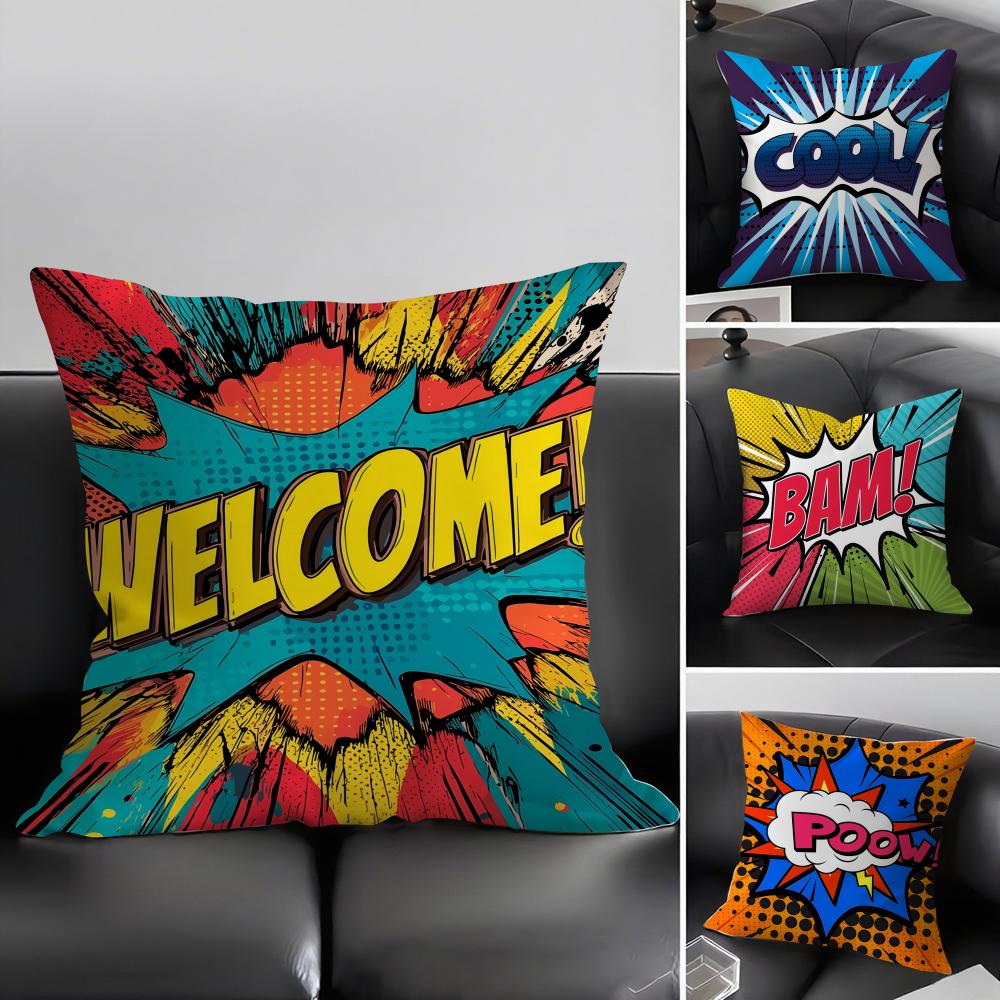 Exploding Bubbles Welcome Cushion Cover Elegant Comfort Pillowcase Sofa Bed Doublesided Printed Invisible Zipper Home Decor