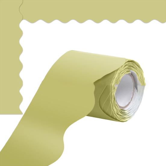 Bulletin Board Border Sticker Scalloped Border Trim for Classroom Office Decor Waterproof Decoration Tape Roll for Cork Board White