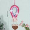 1Pc Pure Hand-Woven Rainbow Hot Air Balloon Ornaments, for Home Decoration Wall Hanging