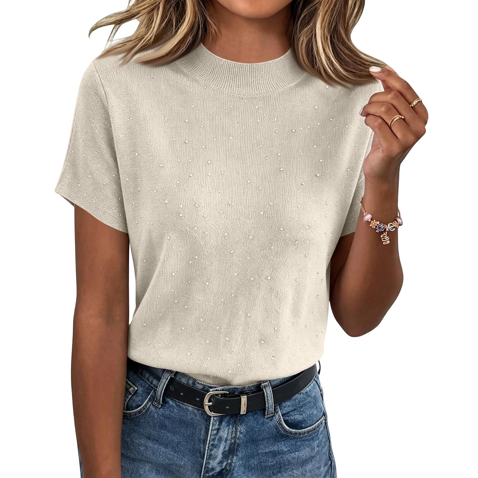 

Womens Summer Tops Casual Button V Neck Short Sleeve Shirts Loose Pullover Tops Oversized Lightweight Blouses XL білий