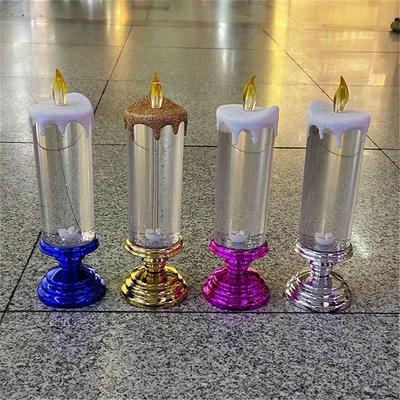 Praktische, automatisch wechselnde LED-Weihnachtskerzen für Partys, 7 Farben, Glitzer, flammenlos