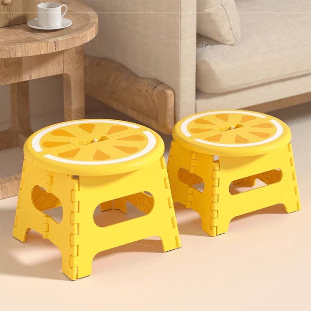 Non-Slip Folding Stool Sturdy Kids Step Stool Cartoon Low Chair Kitchen