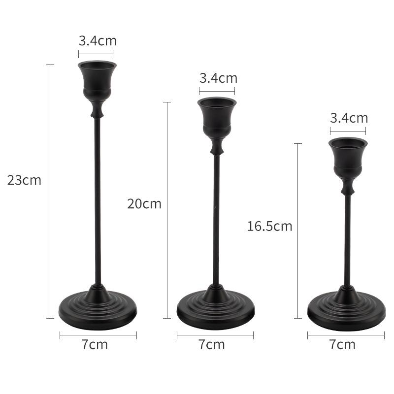European Style Gold Wrought Iron Small Trumpet Candle Holder for Candlelight Dinner