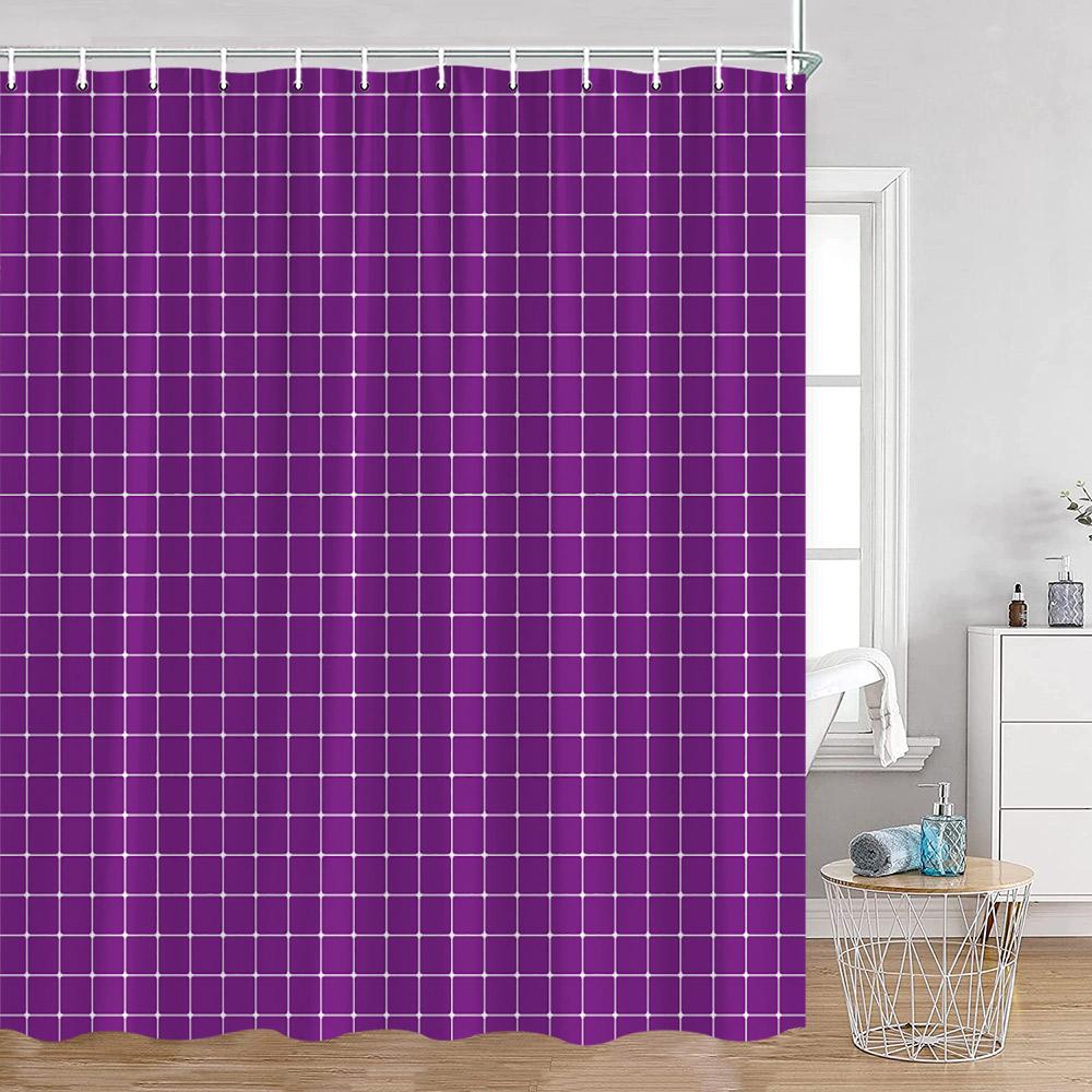 Simple Checkerboard Shower Curtains Colorful Abstract Gingham Pattern Check Checkered Modern Nordic Bathroom Curtains Decor