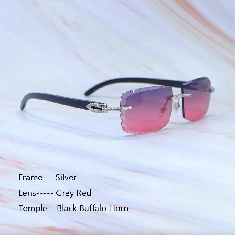 Buzlu Out Güneş Gözlükleri Elmas Kesim Şık Rhinestones Carter Siyah Manda Boynuzu Lüks Gözlük Vintage Güneş Gözlükleri Y2K Dekorasyon