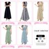 One Ambu Long Dress with Waist French Summer Petite French Sleeve Korean Plus Wedding Casual Black Women's Ribbon, Sleeves, Dress, Elegant, Size,