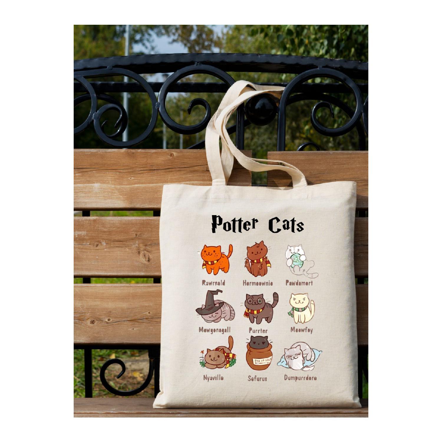 

Potter Cats Harry Design Raw Cloth Tote Bag Standart оранжевый