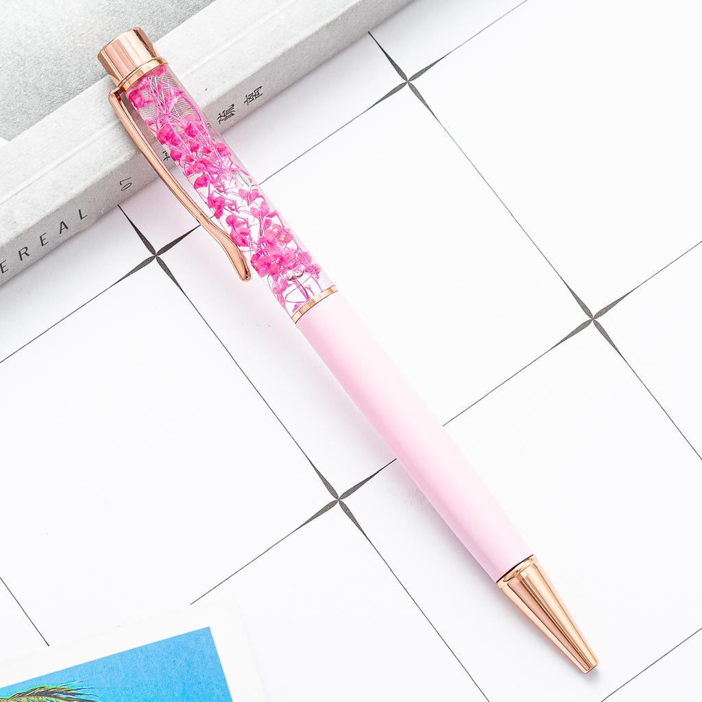 1 Pcs Flower Ballpoint Pen Metal Office School Stationery Gift Cute Clip Pens Pencils Writing Supplies
