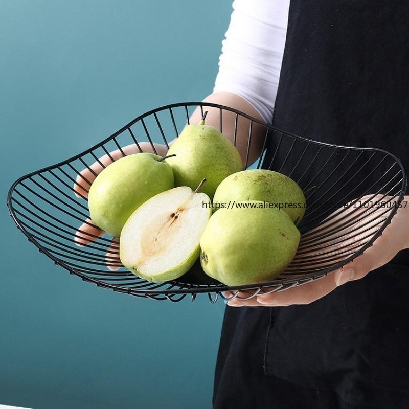 Nordic Creative Fruit Basket Ironwork Home Fruit Plate Snack Storage Basket Living Room Desktop Storage
