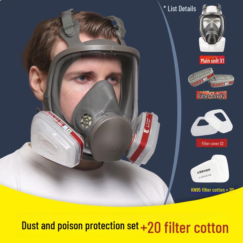 6800 Vollgesichtsmaske aus Silikon: Schutz vor Gasen, Staub, Chemikalien, Sprühfarben, Pestiziden, Schweißen und Brandschutz