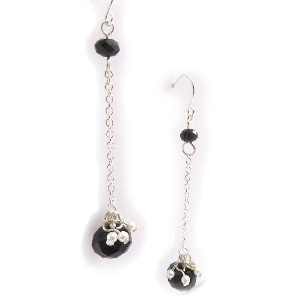 Les Trésors De Lily [J7834] - Black 'Mineralia' Designer Earrings