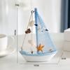 Mediterranean Style Sailing Boat Model Handmade Nautical Decor Miniature Sailboat  Party Decoration