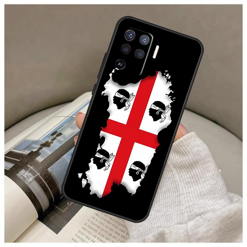 Flag of Sardinia Case For Oppo A17 A57 A77 A40 A78 A54 A74 A94 A76 A16 A96 A18 A60 A80 A38 A58 A98 A15 A5 Pro