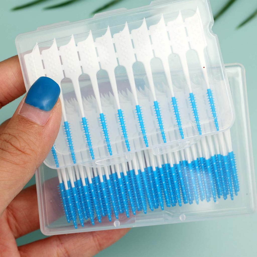 20/500pcs Disposable Soft Rubber Interdental Brush Teeth Cleaning Tool Dental Cleaning Between Toothbrush Oral Hygiene Care Tool
