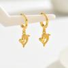 Hot selling women's jewelry, niche dolphin 18k electroplating design earrings, versatile earrings.