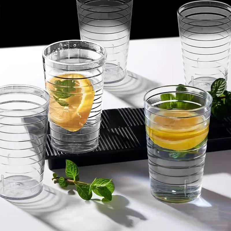 

5pcs transparent plastic anti-fall cold water cup beverage cup water cup beer cup easy to carry 250ml