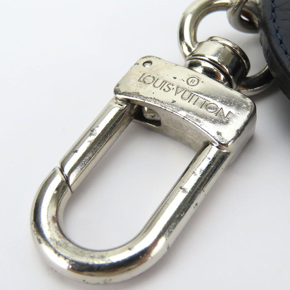 Used LOUIS VUITTON key ring Portocre MP2082 Taurillon Clemence Initials leather Navy white Accessory