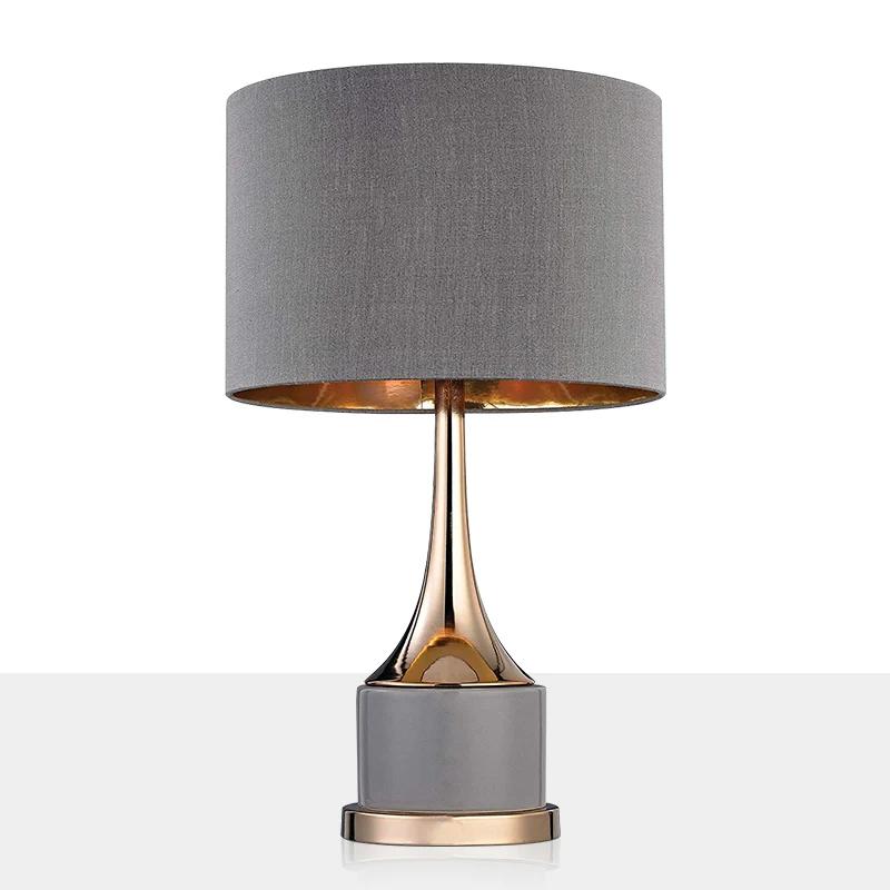 

Современная серая фурнитура, простая настольная лампа для спальни, светодиодная лампа E27, покрытие из мраморной ткани, настольная лампа для гостиной, кабинета Without light sourc серый