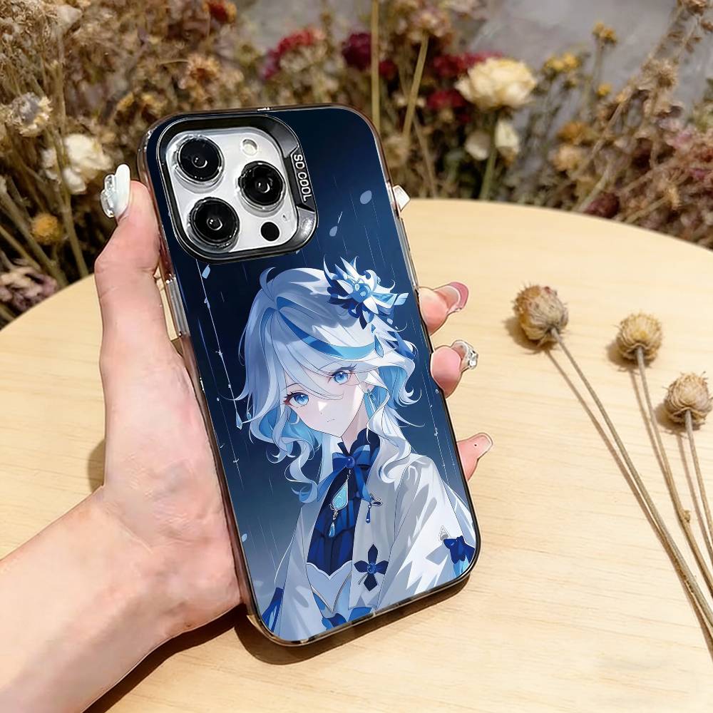 

Genshin Impact Furina Phone Case For iPhone 17,16,15,14,13,12,11 Plus,Pro Max,XS,Colorful Silver Phone case Funda Cover iPhone16Plus